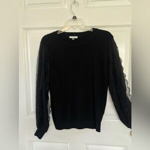 Black lace sleeved sweater